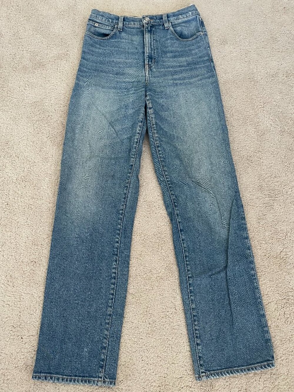 SLVRLAKE London Jeans Women High Rise Straight Leg Premium Denim Blue size 28